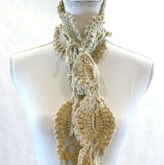 🍁Scarf + Gloves Set Crochet Lace - Picture 2 of 6